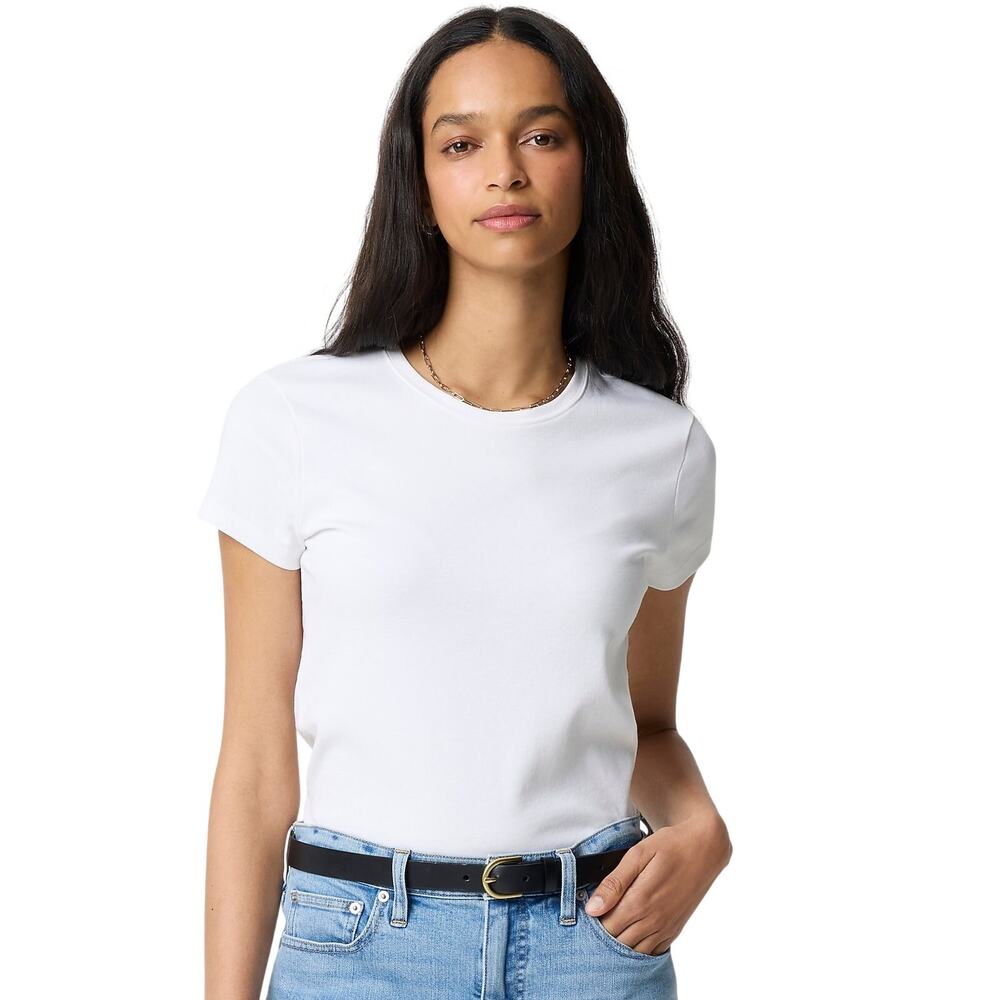 J.Crew Factory White Slim Fit Crewneck Cotton Tee XXS
